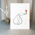 Frauen am Weinen 10er Set Rot-Set-JUDITH CLARA-10x15 cm Papier 300g (zartweiß)-one-line-art