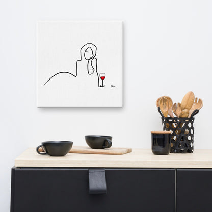 Frauen am Weinen Nr. 7-Kunst-JUDITH CLARA-40x40 cm Leinwand-one-line-art