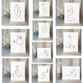 Frauen am Weinen 10er Set Rot-Set-JUDITH CLARA-30x40 cm Papier 300g (zartweiß)-one-line-art