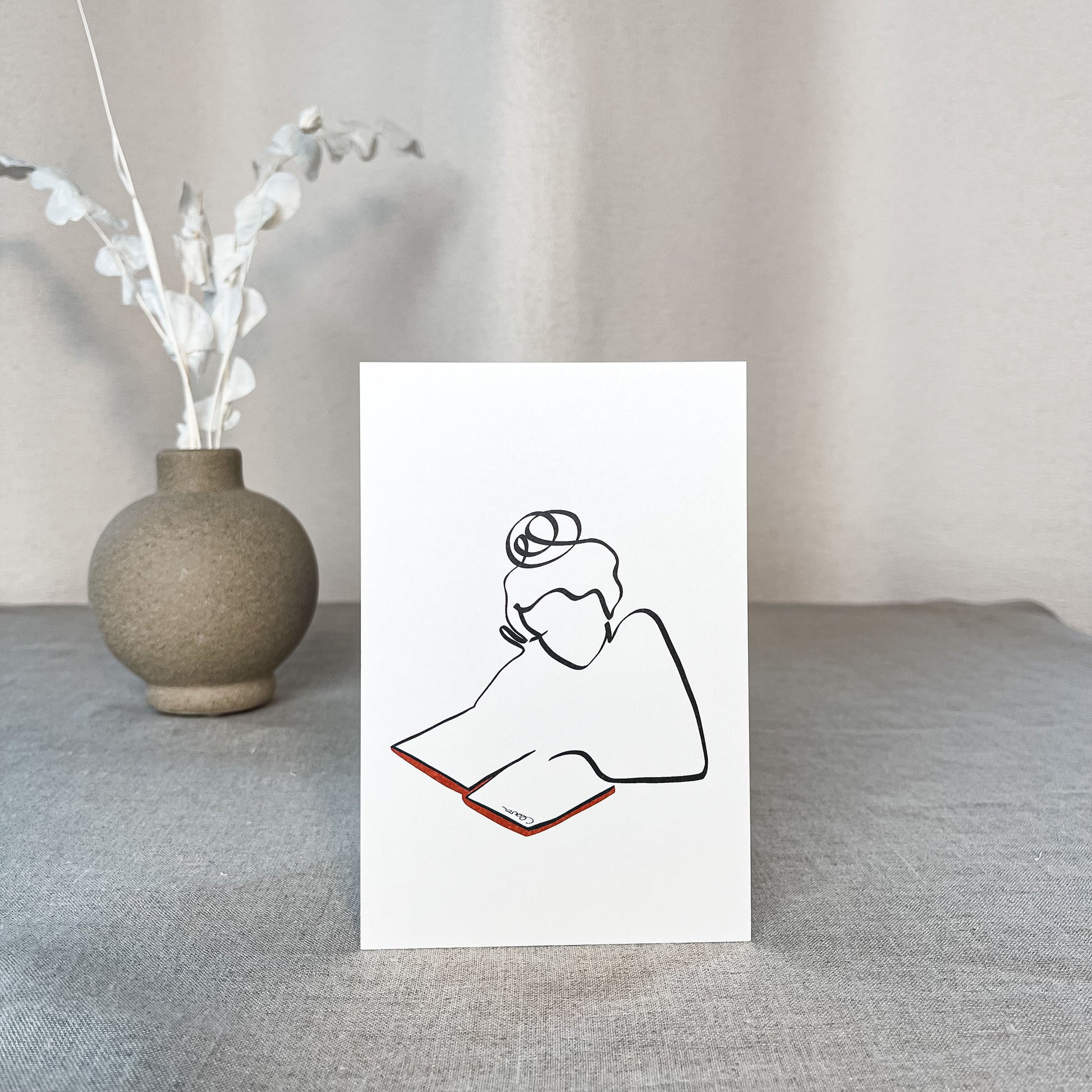Frauen und Bücher 9er Set | Die gesamte Reihe von Judith Clara-Kunstdruck-JUDITH CLARA-10x15 cm (zartweiß) Papier 300g-one-line-art