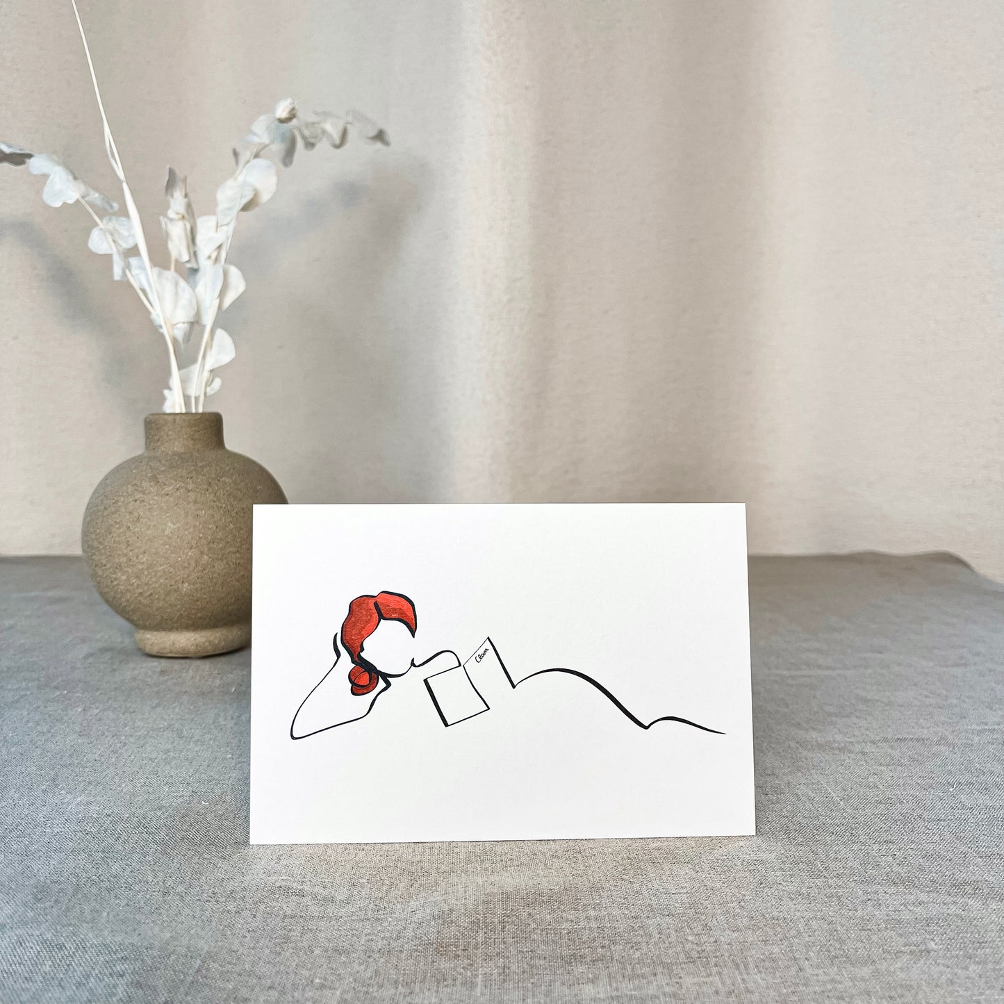 Frauen und Bücher 9er Set | Die gesamte Reihe von Judith Clara-Kunstdruck-JUDITH CLARA-10x15 cm (zartweiß) Papier 300g-one-line-art