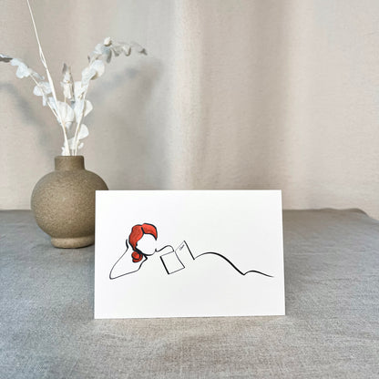 Frauen und Bücher 9er Set | Die gesamte Reihe von Judith Clara-Kunstdruck-JUDITH CLARA-10x15 cm (zartweiß) Papier 300g-one-line-art