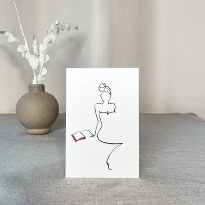Frauen und Bücher 9er Set | Die gesamte Reihe von Judith Clara-Kunstdruck-JUDITH CLARA-10x15 cm (zartweiß) Papier 300g-one-line-art