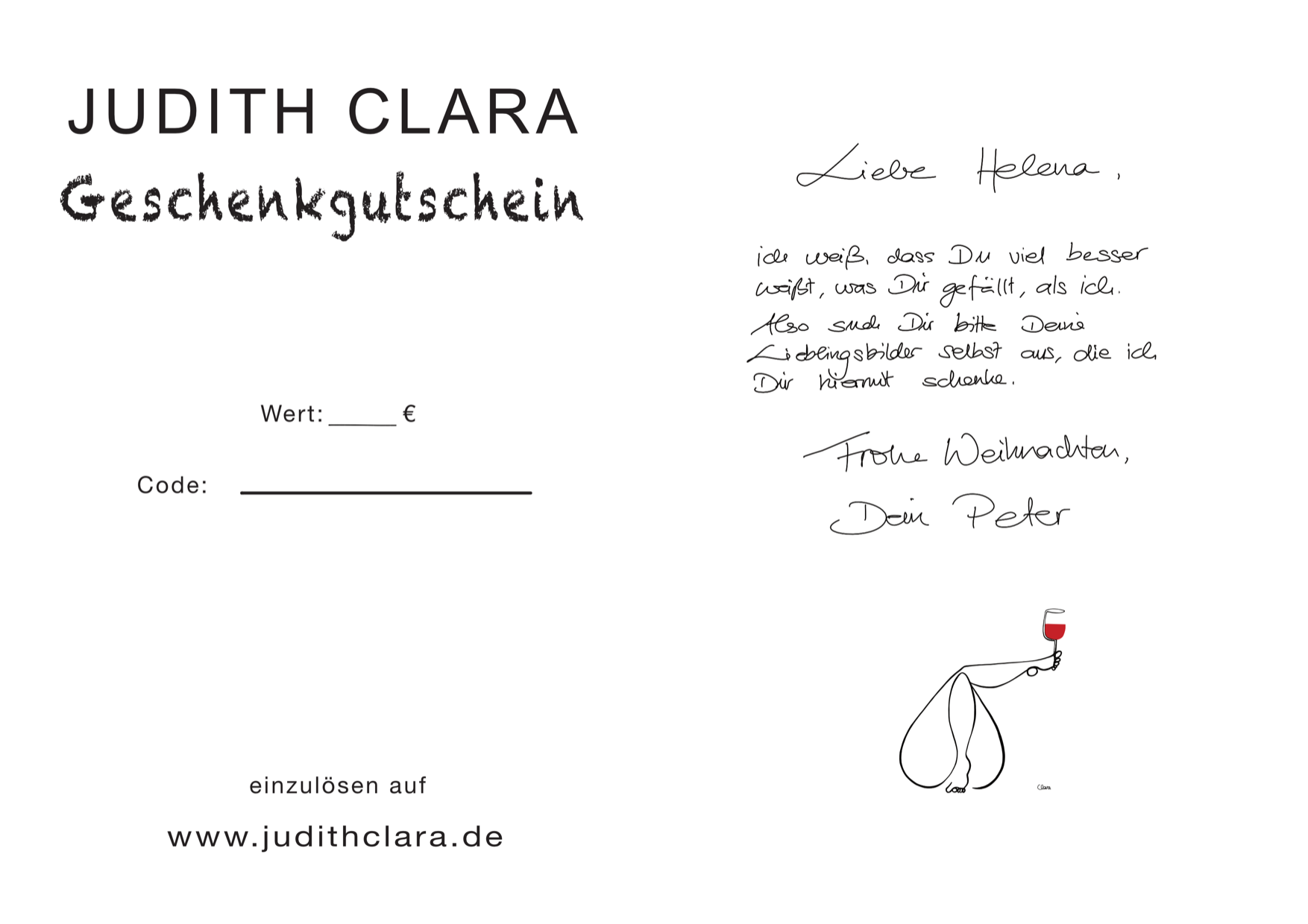 JUDITH CLARA ♥ Geschenkgutschein-Geschenkgutschein-Judith Clara-15,00 €-one-line-art