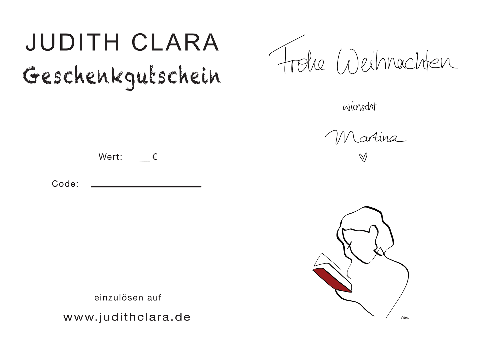 JUDITH CLARA ♥ Geschenkgutschein-Geschenkgutschein-Judith Clara-15,00 €-one-line-art