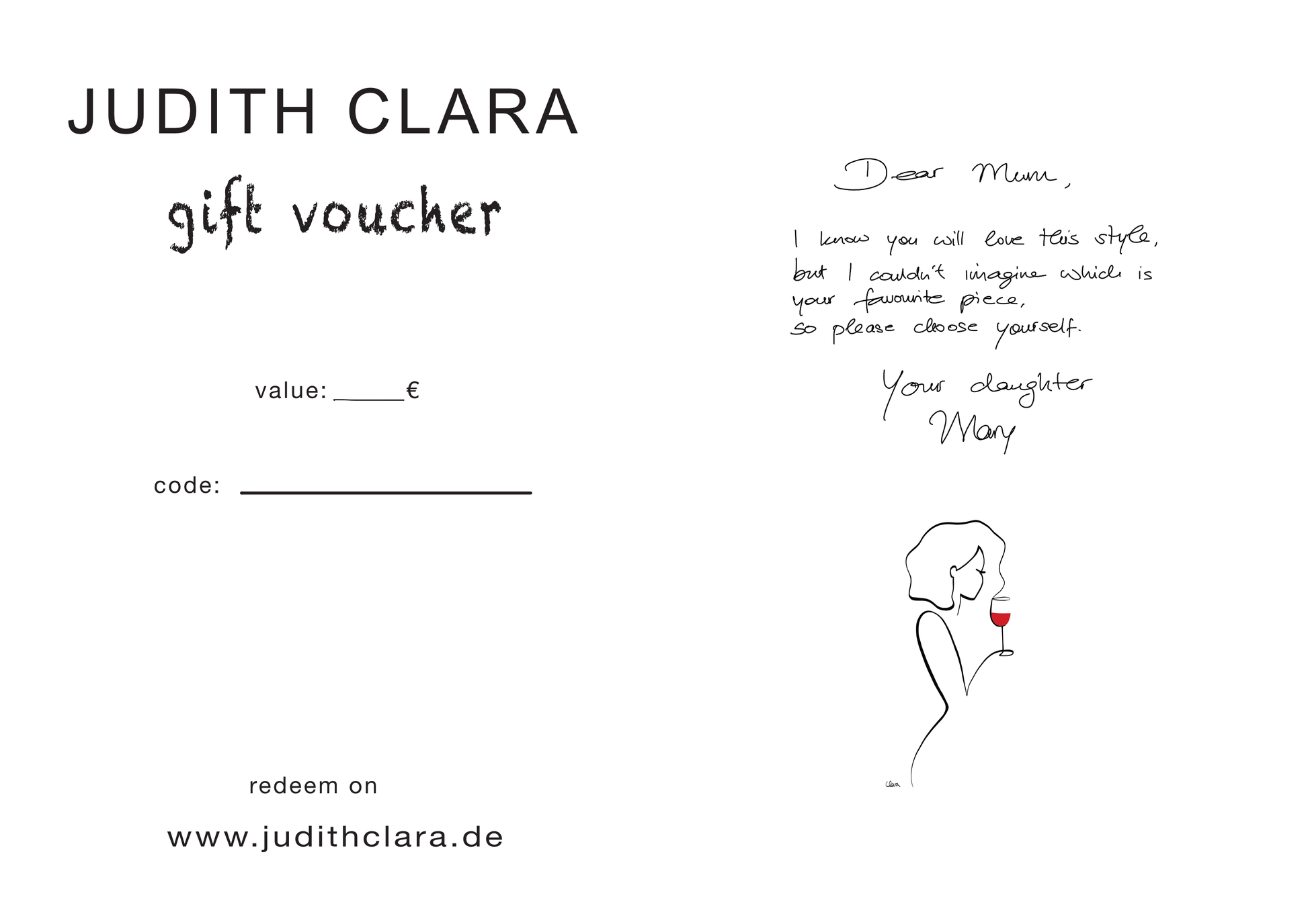 JUDITH CLARA ♥ Geschenkgutschein-Geschenkgutschein-Judith Clara-15,00 €-one-line-art