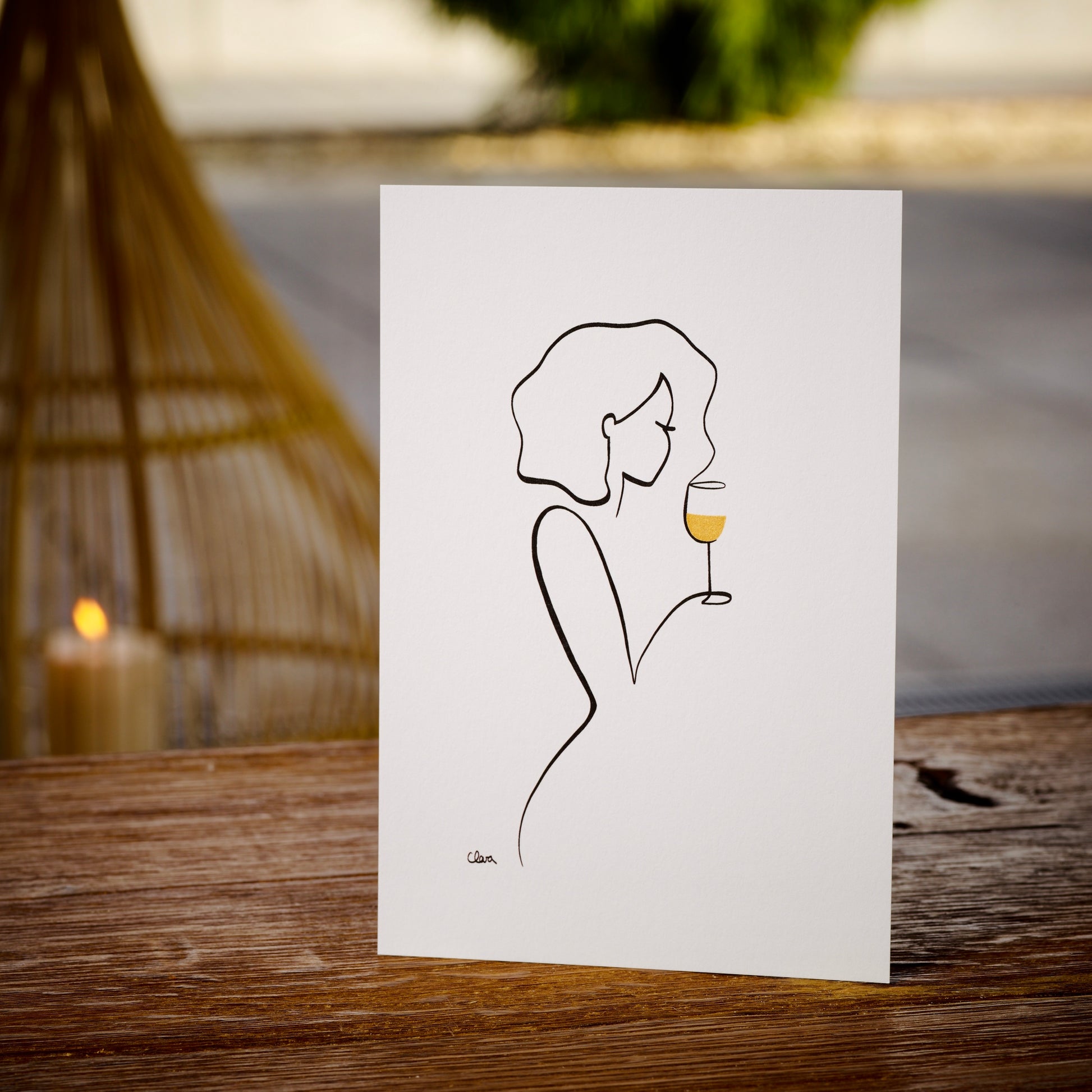 Frauen am Weinen Nr. 10-Kunst-JUDITH CLARA-30x40 cm (zartweiß) Papier 300g-one-line-art