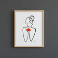 One line art poppy woman by judith clara