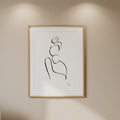 Mutter und Kind Nr. 4-Grußkarte-JUDITH CLARA-30x40 cm (zartweiß) Papier 300g-one-line-art