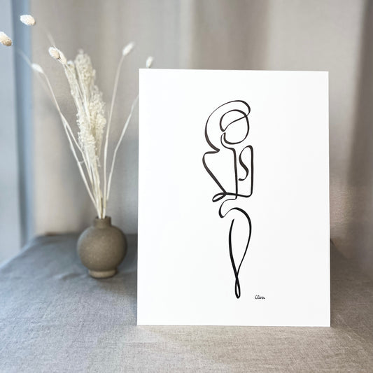 Special Nr. 10 "Madame Royale"-Leinwand-JUDITH CLARA-30x40 cm (zartweiß) Papier 300g-one-line-art