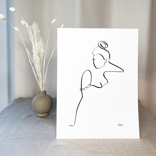 Special Nr. 11 "Mond_Tag"-Leinwand-JUDITH CLARA-30x40 cm (zartweiß) Papier 300g-one-line-art