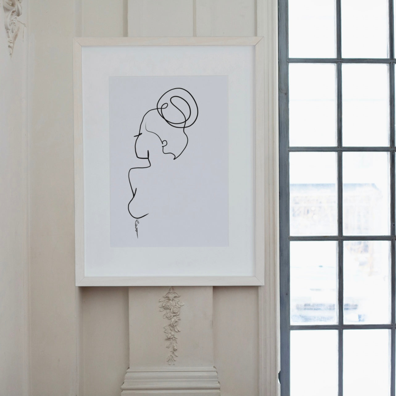 Special Nr. 22 "Seitenblick"-Leinwand-JUDITH CLARA-40x40 cm Leinwand-one-line-art