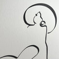 Special Nr. 4 "Badenixe"-Leinwand-JUDITH CLARA-30x40 cm (zartweiß) Papier 300g-one-line-art