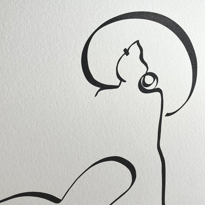 Special Nr. 4 "Badenixe"-Leinwand-JUDITH CLARA-30x40 cm (zartweiß) Papier 300g-one-line-art