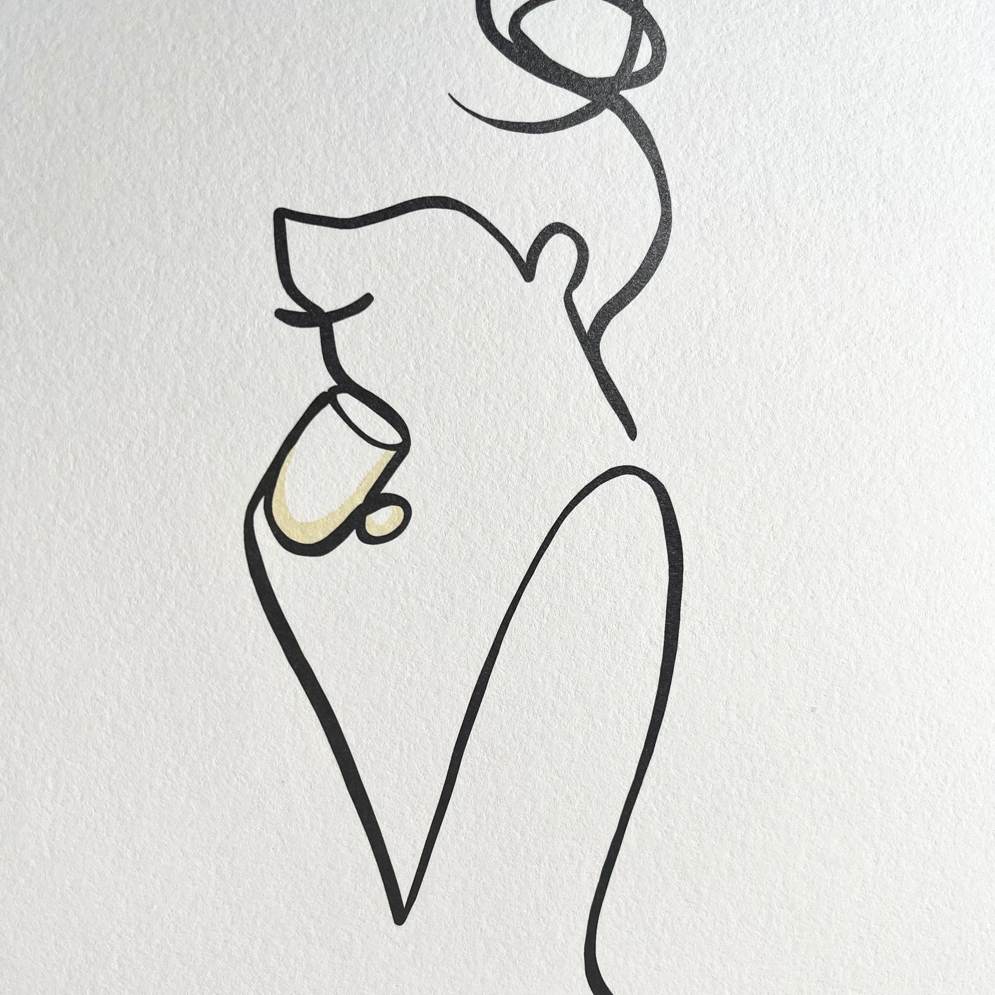 Special Nr. 9 "Café"-Leinwand-JUDITH CLARA-30x40 cm (zartweiß) Papier 300g-one-line-art