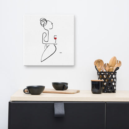 Frauen am Weinen Nr. 5-Kunst-JUDITH CLARA-40x40 cm Leinwand-one-line-art