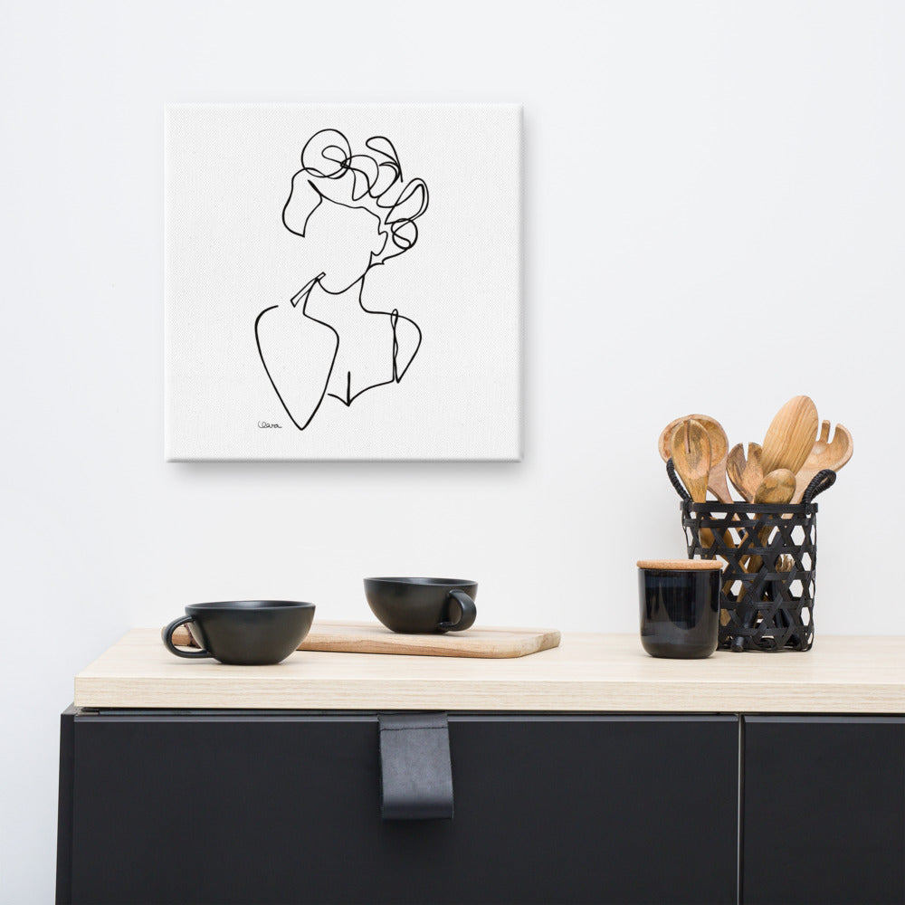 Special Nr. 16 "Bad Hair Day"-Leinwand-JUDITH CLARA-40x40 cm Leinwand-one-line-art