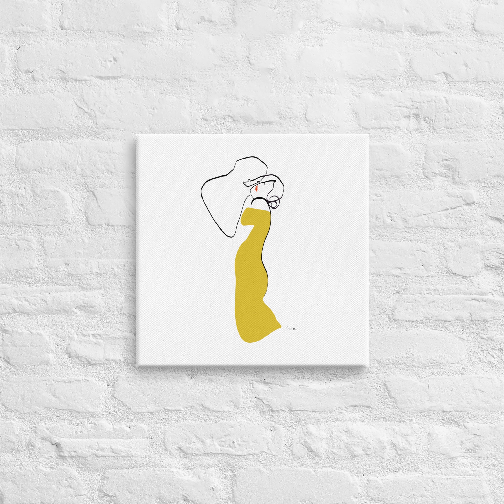 Special Nr. 29 ‚Der Kuss‘-JUDITH CLARA-40x40 cm Leinwand-one-line-art