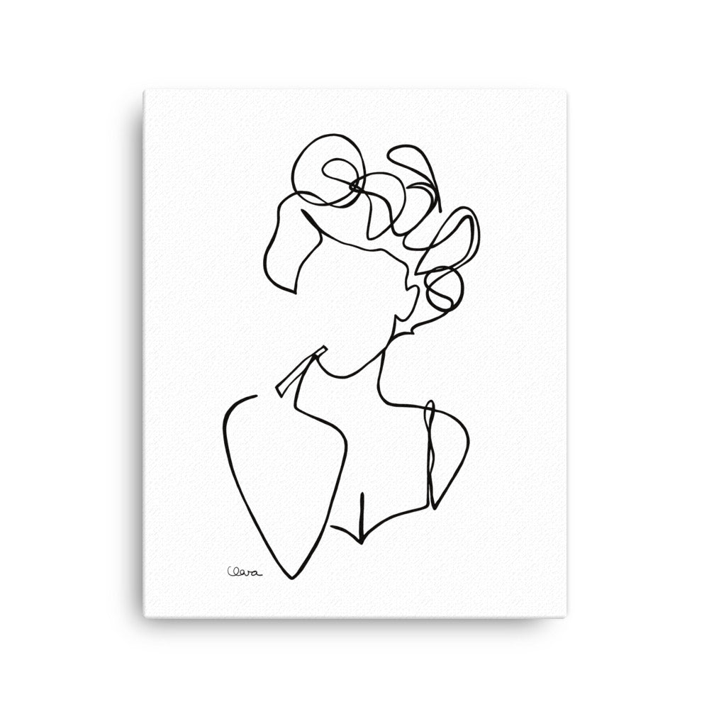 Special Nr. 16 "Bad Hair Day"-Leinwand-JUDITH CLARA-40x40 cm Leinwand-one-line-art