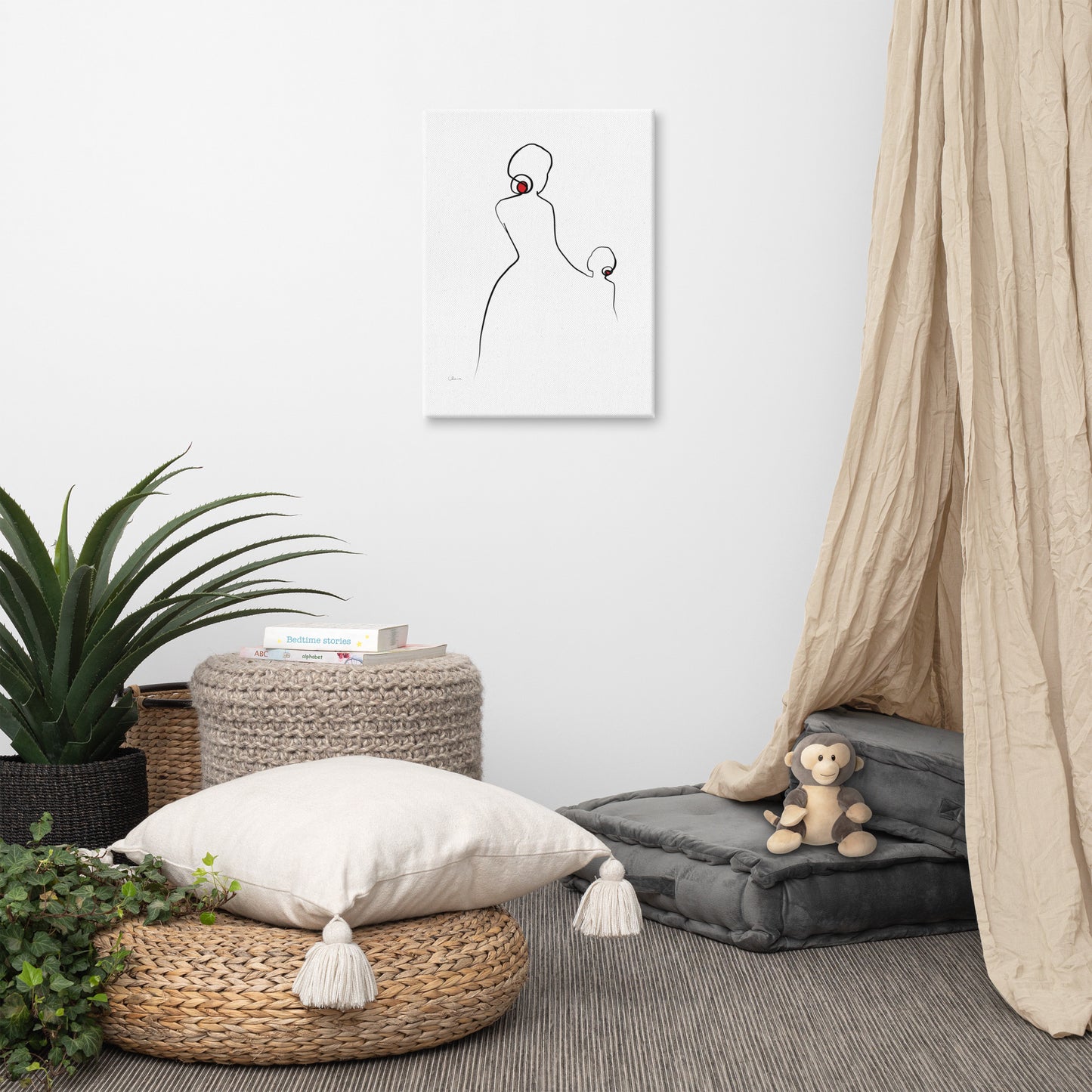 Special Nr. 28 "Hand in Hand"-JUDITH CLARA-45x60 cm Leinwand-one-line-art