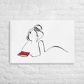 Frauen und Bücher Nr. 2-Kunstdruck-JUDITH CLARA-40x30 cm (zartweiß) Papier 300g-one-line-art