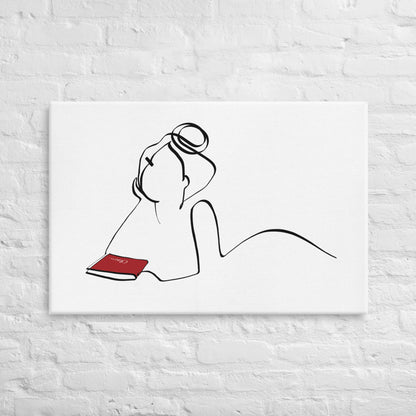 Frauen und Bücher Nr. 2-Kunstdruck-JUDITH CLARA-40x30 cm (zartweiß) Papier 300g-one-line-art
