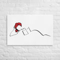 Frauen und Bücher Nr. 7-Kunstdruck-JUDITH CLARA-40x30 cm (zartweiß) Papier 300g-one-line-art