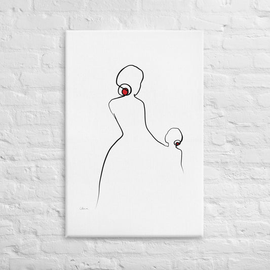 Special Nr. 28 "Hand in Hand"-JUDITH CLARA-60x90 cm Leinwand-one-line-art