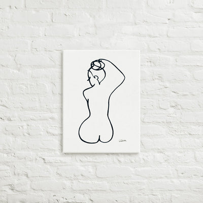 Special Nr. 15 "Badezimmer"-Leinwand-JUDITH CLARA-40x40 cm Leinwand-one-line-art