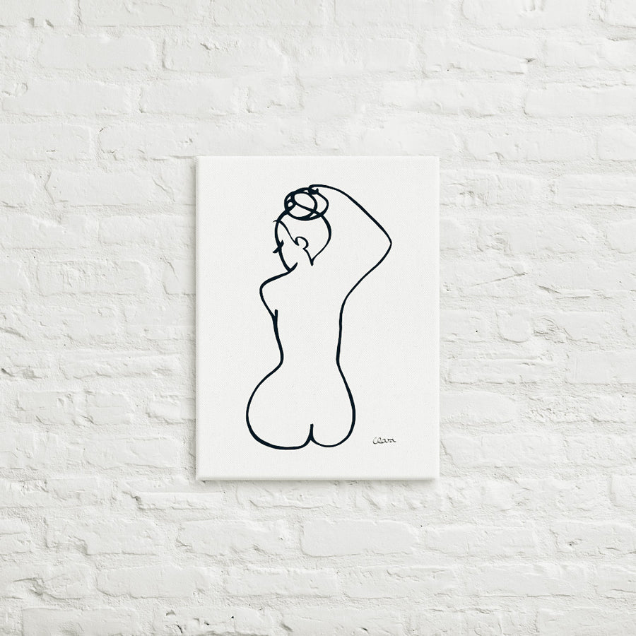 Special Nr. 15 "Badezimmer"-Leinwand-JUDITH CLARA-40x40 cm Leinwand-one-line-art