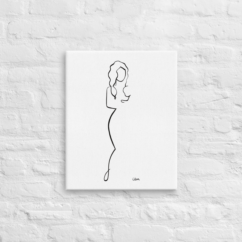 Mutter und Kind Nr. 3-Leinwand-JUDITH CLARA-30x40 cm (zartweiß) Papier 300g-one-line-art
