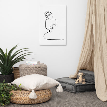 Mutter und Kind Nr. 2-Leinwand-JUDITH CLARA-60x90 cm Leinwand-one-line-art