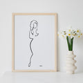 Mutter und Kind Nr. 3-Leinwand-JUDITH CLARA-30x40 cm (zartweiß) Papier 300g-one-line-art