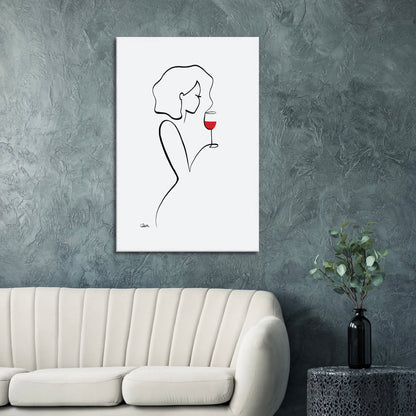 Frauen am Weinen Nr. 10-Kunst-JUDITH CLARA-60x90 cm Leinwand-one-line-art