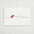 Special Nr. 18 "Schlafende Frau"-Leinwand-JUDITH CLARA-40x30 cm (zartweiß) Papier 300g-one-line-art