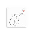 Frauen am Weinen Nr. 9 ROSÉ-Leinwand-JUDITH CLARA-30x30 cm Leinwand-one-line-art