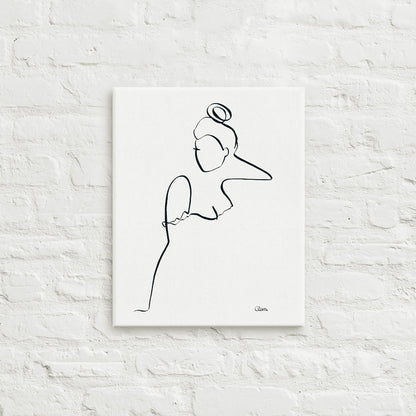 Special Nr. 11 "Mond_Tag"-Leinwand-JUDITH CLARA-30x40 cm (zartweiß) Papier 300g-one-line-art