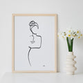 Mutter und Kind Nr. 5-Leinwand-JUDITH CLARA-30x40 cm (zartweiß) Papier 300g-one-line-art
