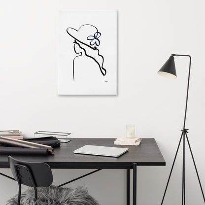Special Nr. 5 "Gedankenblau"-Leinwand-JUDITH CLARA-60x90 cm-one-line-art