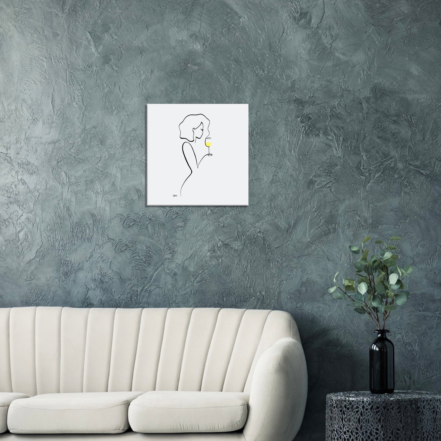 Frauen am Weinen Nr. 10-Kunst-JUDITH CLARA-40x40 cm Leinwand-one-line-art