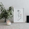 Frauen am Weinen Nr. 5-Kunst-JUDITH CLARA-30x40 cm (zartweiß) Papier 300g-one-line-art