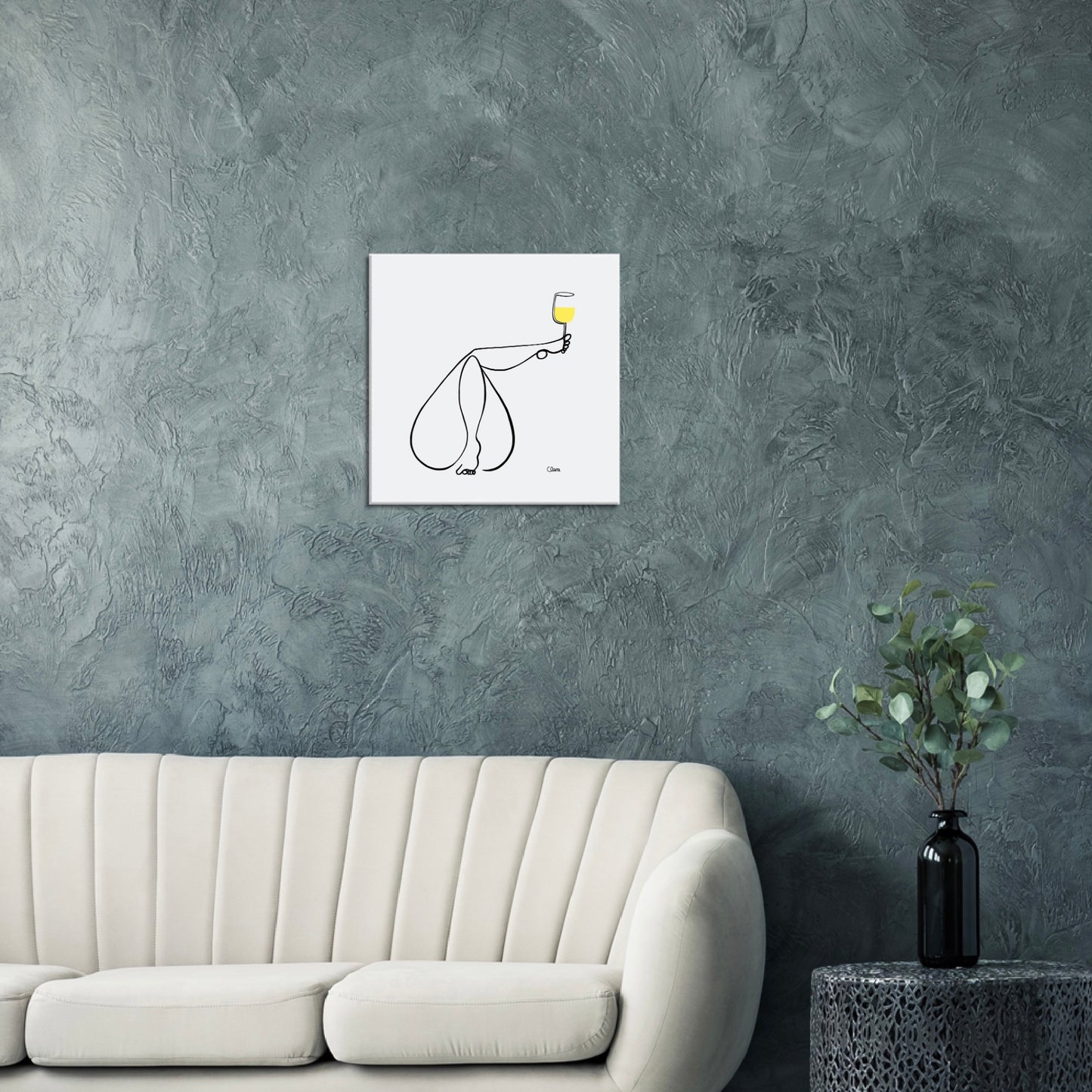 Frauen am Weinen Nr. 9-Kunst-JUDITH CLARA-40x40 cm Leinwand-one-line-art