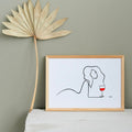 Frauen am Weinen Nr. 2-Kunst-JUDITH CLARA-40x30 cm (zartweiß) Papier 300g-one-line-art