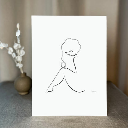 Kaffee oder Tee? Nr. 7-JUDITH CLARA-30x40 cm (zartweiß) Papier 300g-one-line-art