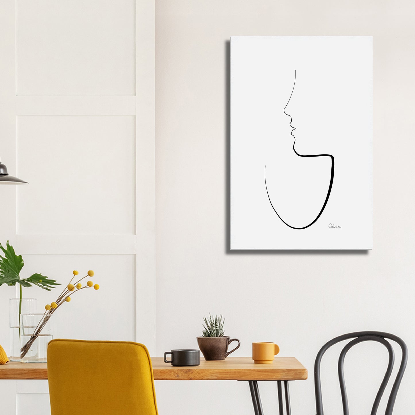 Kaffee oder Tee ? Nr. 9-JUDITH CLARA-60x90cm Leinwand-one-line-art