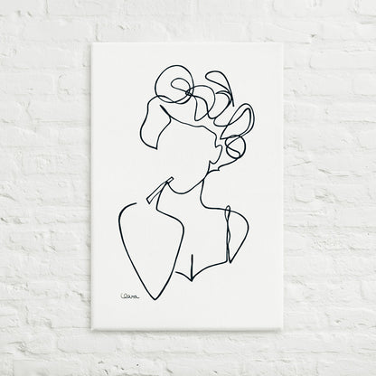 Special Nr. 16 "Bad Hair Day"-Leinwand-JUDITH CLARA-40x40 cm Leinwand-one-line-art
