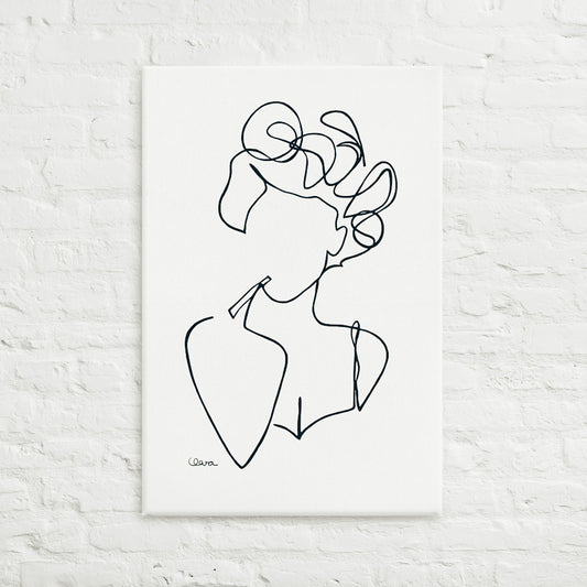 Special Nr. 16 "Bad Hair Day"-Leinwand-JUDITH CLARA-40x40 cm Leinwand-one-line-art