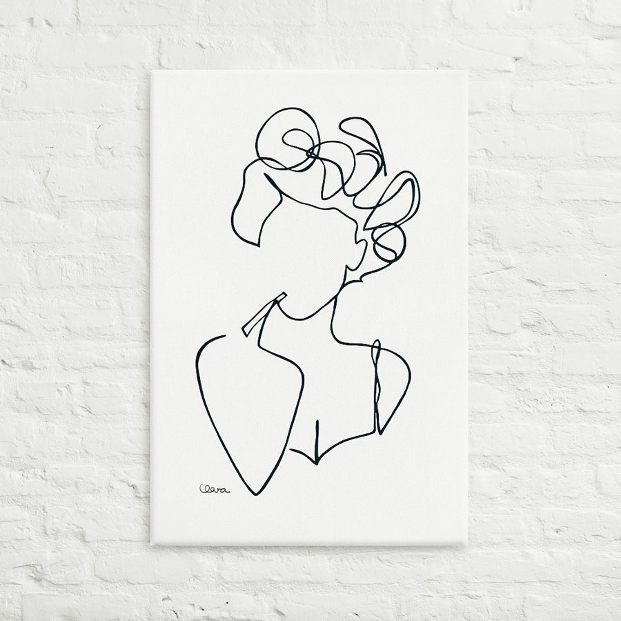 Special Nr. 16 "Bad Hair Day"-Leinwand-JUDITH CLARA-40x40 cm Leinwand-one-line-art