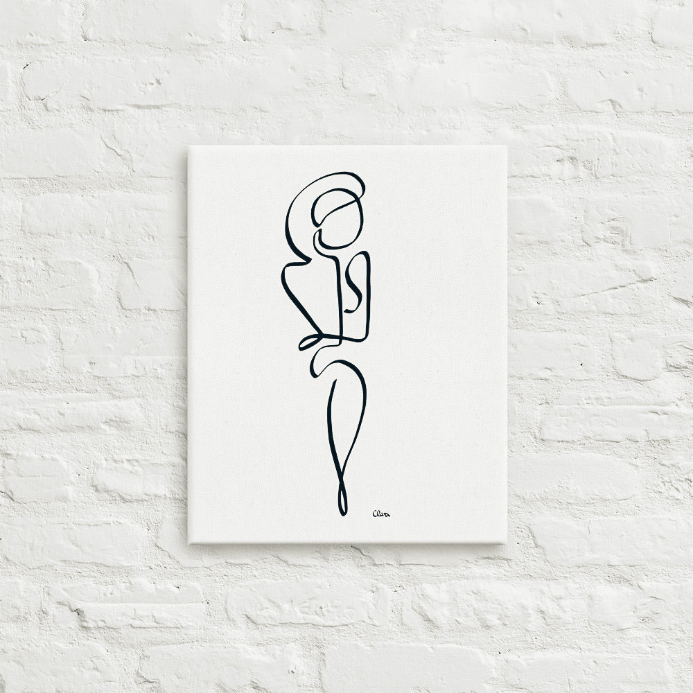 Special Nr. 10 "Madame Royale"-Leinwand-JUDITH CLARA-30x40 cm (zartweiß) Papier 300g-one-line-art