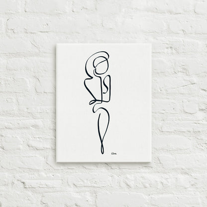 Special Nr. 10 "Madame Royale"-Leinwand-JUDITH CLARA-30x40 cm (zartweiß) Papier 300g-one-line-art
